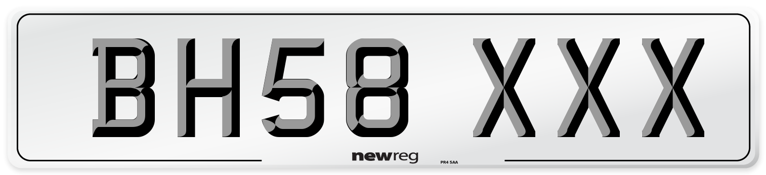 BH58 XXX Number Plate from New Reg